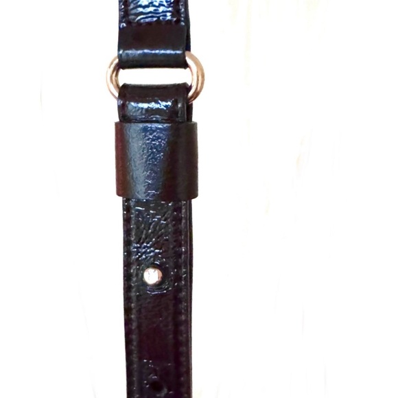Vintage Kate Spade Saddle Leather Shoulder Bag Patent Espresso Straps - Picture 6 of 8